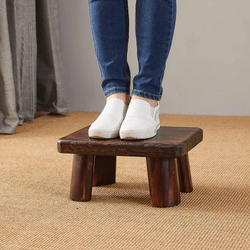 Miniatura 6 de Taburete de madera, taburete rectangular para mesita de noche, escalera para cocina y baño, taburete reposapiés debajo del escritorio, súper