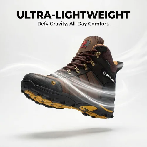 Miniatura 5 de SUREWAY Men's 6" Waterproof Work Boots - Soft Toe,Leather Lace Up,EH Rated, Slip Resistant Outsole for Construction, Roofing & Hunting Work Boots