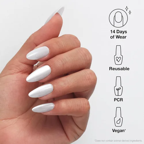 Miniatura 2 de OPI xPRESS/ON Press on Nails Short Round Classic, Long Almond & Coffin Shape Press-On Professional Nail Art Kit Zapatilla de cristal Velvet White