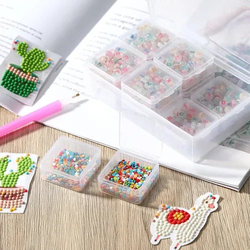 Miniatura 6 de Caja organizadora de plástico transparente de 12 piezas con pestillo de cierre hermético, mini contenedores de almacenamiento pequeños, estuches