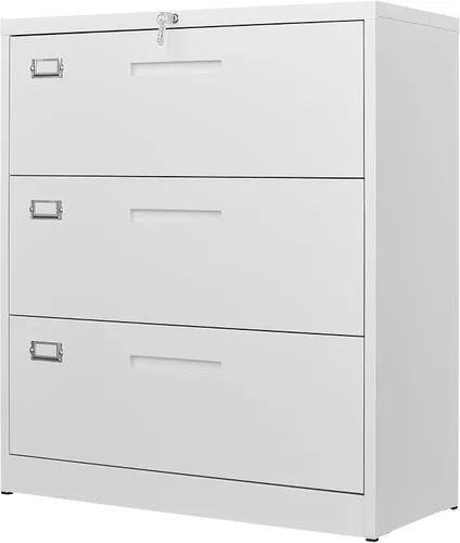 Miniatura 23 de Letaya Archivador de 2 cajones con cerradura, archivador lateral de metal para oficina en casa, tamaño carta/legal/A4