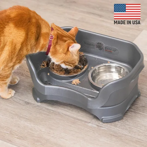 Miniatura 2 de Neater Feeder Deluxe - Tazones elevados para gatos a prueba de desorden para todas las razas, fabricados en Estados Unidos, cuencos elevados sin