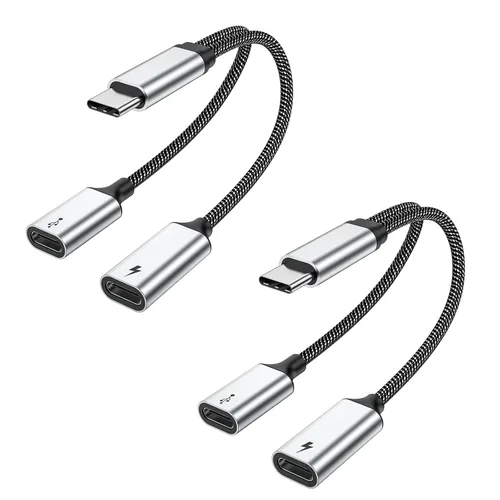 Miniatura 9 de MOGOOD Cable divisor USB C de 60 W, 2 en 1 USB-C macho a doble USB-C hembra, carga mientras usas auriculares, SSD, DAC o controlador, para Steam