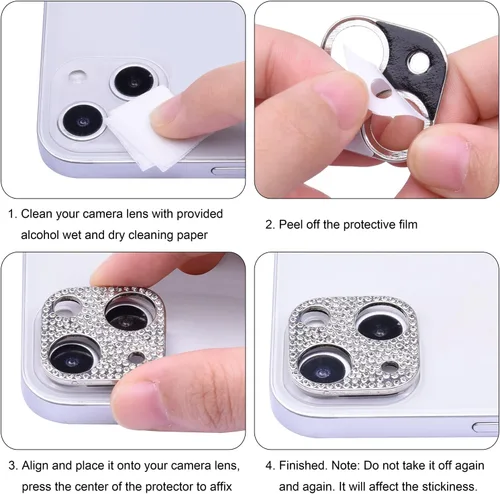 Miniatura 6 de Wisdompro [Paquete de 2] Protector de lente de cámara brillante para iPhone 13 de 6.1 pulgadas, para iPhone 13 Mini de 5.4 pulgadas, accesorios