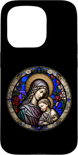 Miniatura 13 de Funda para iPhone 11 Religious Blessed Virgin María y Jesús con diseño de vidrieras