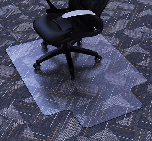 Miniatura 8 de Amyracel Tapete transparente para silla de pelo bajo, 53 x 45 pulgadas de grosor, tapete para silla de escritorio para suelos alfombrados, tapete