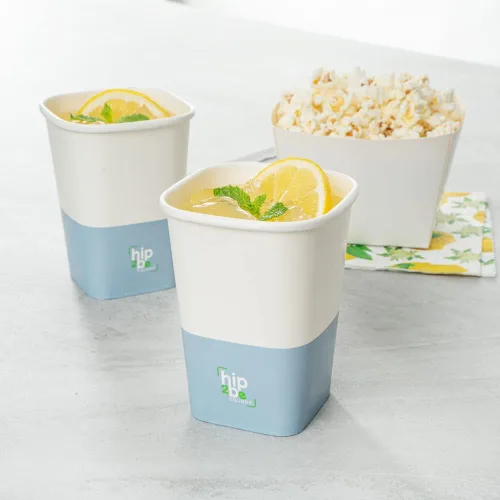 Miniatura 14 de Restaurantware Hip 2 Be Square - Tazas de café de papel de 12 onzas, 25 tazas de café reutilizables a prueba de fugas, tapas se venden por separado