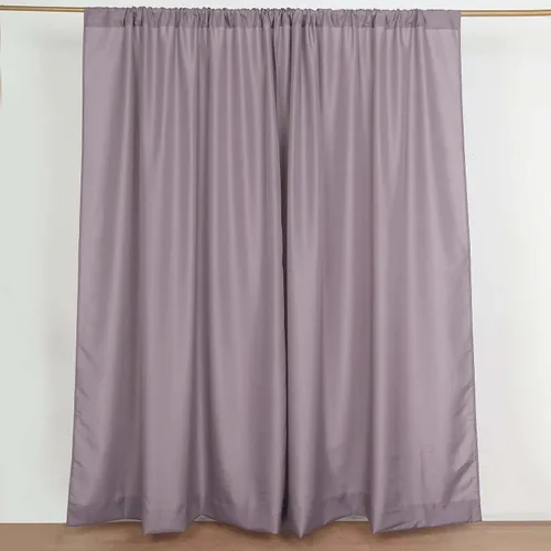 Efavormart - Paquete de 2 paneles de cortinas de poliéster color amatista violeta con bolsillos para barra, cortinas de fondo para fotografía, 5 x 8