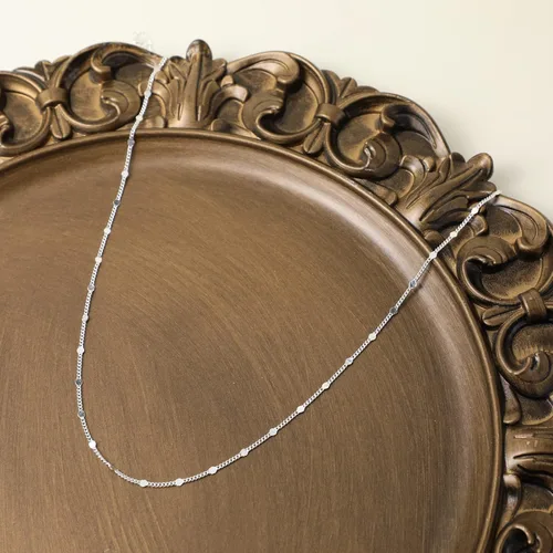 Miniatura 4 de BERISO Gargantilla satélite chapada en oro de 14 quilates, cadena de 3 cuentas azules, collar de cadena brillante con corazones abiertos, cadena
