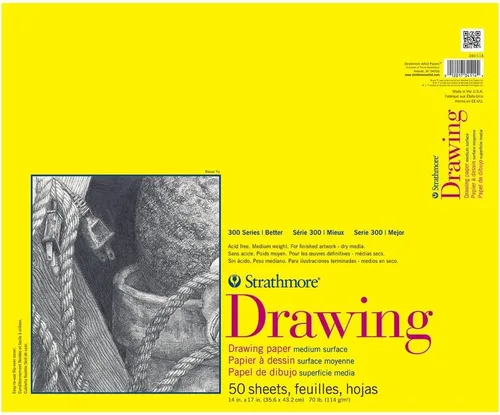 Miniatura 9 de Strathmore 300 Series - Bloc de papel para dibujo, encuadernado con alambre superior, 9 x 12 pulgadas, 50 hojas (70lb/114g) - Papel de artista