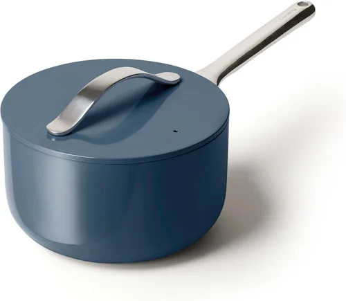 Miniatura 25 de Caraway Sartén antiadherente de cerámica con tapa (3 cuartos de galón), no tóxico, sin PTFE ni PFOA, apto para horno y compatible con todas