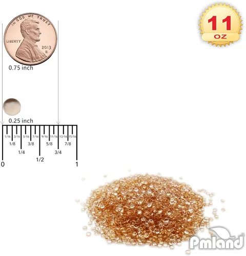 Miniatura 3 de PMLAND Mini canicas planas acrílicas, guijarros, cuentas de más de 3500 unidades de 0.236 in de diámetro para rellenos de jarrones, soporte para Oro