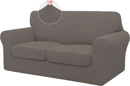 Miniatura 28 de ISSUNTEX - 4 piezas de fundas de sofá de alto estiramiento y espesor, funda suave para sofá con 3 cojines separados, funda elástica de sofá de tela