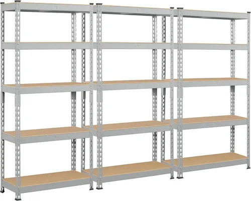 Miniatura 17 de Topeakmart 4 estantes utilitarios de 5 niveles, estantes de almacenamiento de metal, estantería de garaje, estantes de almacenamiento ajustables