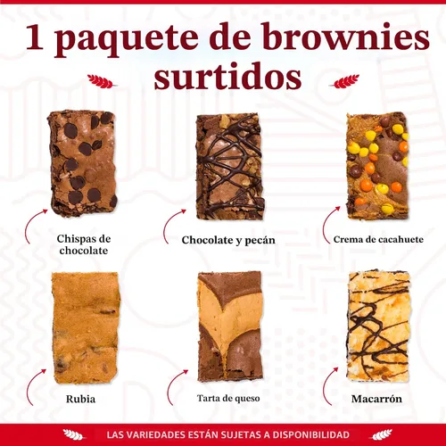 Miniatura 4 de David's Cookies Brownies surtidos en caja de cartón Disfruta de nuestros deliciosos, ideales para compartir bocadillos de brownie recién horneados