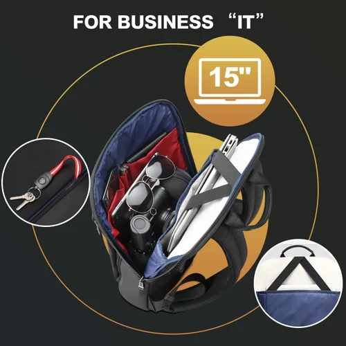 Miniatura 4 de BOPai Mochila para Laptop Súper Delgada de 15 Pulgadas para Hombres Anti Robo Impermeable Mochila Ligera Inteligente para Computadora de Negocios