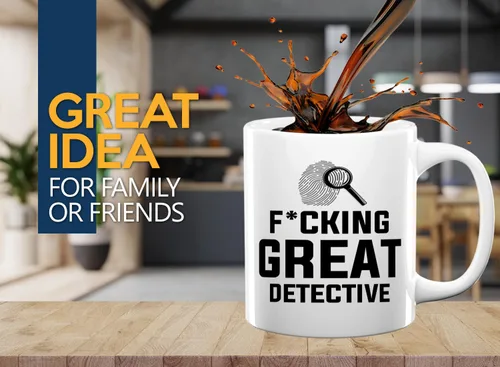Miniatura 2 de Taza de café de detective de 11 onzas, color blanco, gran detective, policía, policía, patrulla, policía, policía, policía, policía, policía