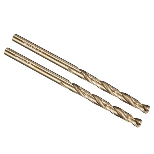 Miniatura 252 de PATIKIL Broca Jobber de 0.039 in, vástago recto M35 cobalto 5% acero de alta velocidad 135° acabado dorado para metal duro de acero inoxidable - 2