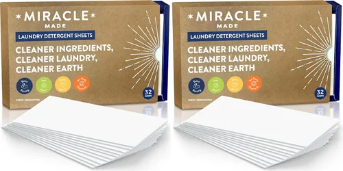 Miniatura 11 de Miracle Made Hojas de detergente para ropa sin líquido, ultraconcentradas, ahorran espacio, sin plástico, sin tintes, blanqueador ni parabenos, 32