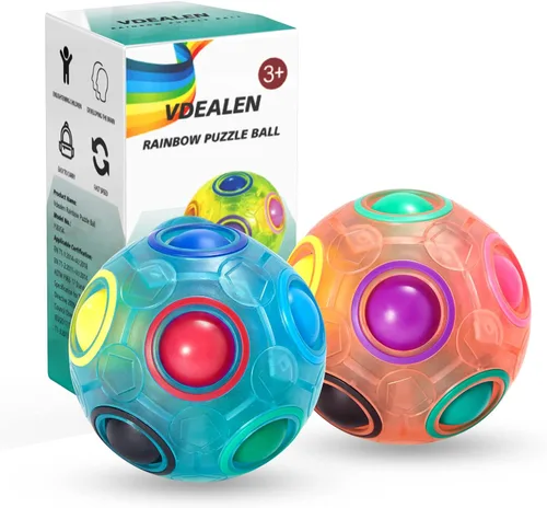 Vdealen Bola mágica de rompecabezas de arcoíris, juguete antiestrés para niños y niñas, fiesta de cumpleaños, Pascua, San Valentín, Navidad, relleno
