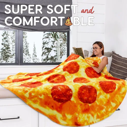 Miniatura 14 de Zulay Kitchen Manta Decorativa de Tortilla Burrito - Manta Gigante de Tortilla de Doble Cara para Adultos y Niños - 285 GSM Manta de Comida Suave