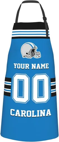 Miniatura 28 de Delantales personalizados del estilo del fútbol, delantal personalizado de la cocina del nombre y del número, delantales impermeables modificados