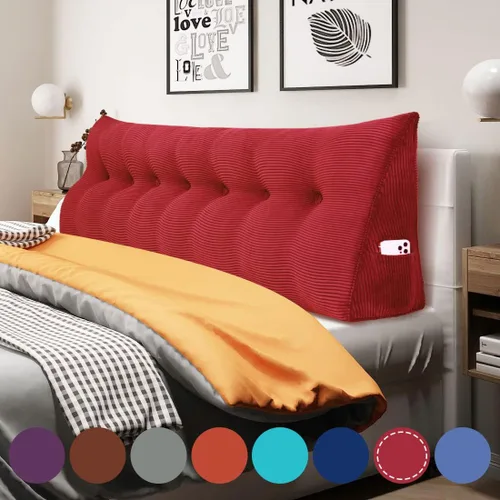 Miniatura 26 de Almohada de cuña gruesa de 14 libras tamaño King para cabecero, posicionador de cuerpo, almohada de lectura triangular para sentarse en la cama