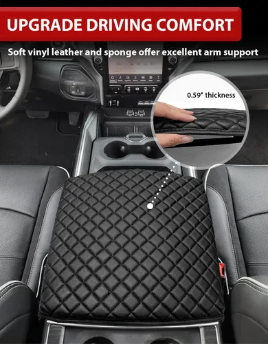 Miniatura 3 de KBH Funda de apoyabrazos para consola central para Dodge Ram 1500 2500 3500 2019-2026, asiento de cubo de consola de piso, cojín de apoyabrazos