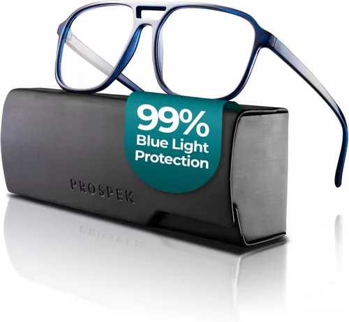 Miniatura 15 de Prospek Lentes de lectura de luz azul para hombres y mujeres, para uso en computadora, protección de luz azul, lente transparente de 0 a +3.0 Gris