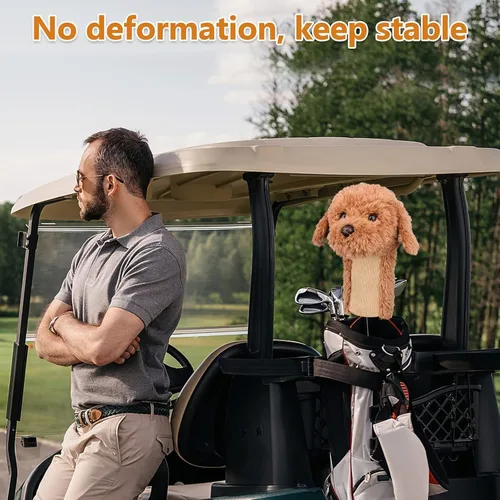 Miniatura 4 de Fundas de Golf Dibujos Cabezas, Fundas para Cabeza de Palo de Golf Labradoodle/Golden Doodle, Protector de Palo de Golf Adorable y Suave
