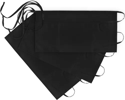 Miniatura 12 de Xornis Waist Aprons with 3 Pockets Waitress Server Waiter Half Short