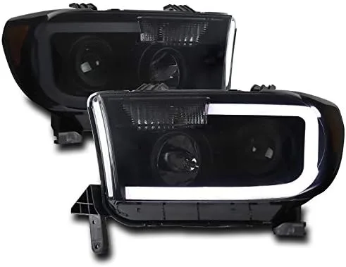Miniatura 5 de Faros delanteros LED negros compatibles con Toyota Tundra 2007-2013 / Sequoia 2008-2017