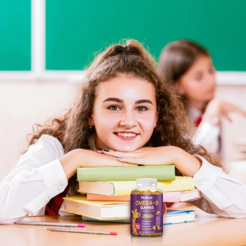 Miniatura 6 de NuBest Gomitas de Omega 3 para niños y adolescentes con aceite de linaza Apoya el crecimiento cerebral, claridad mental, enfoque y salud ocular