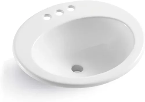 Miniatura 15 de Lordear Fregadero de baño blanco con un agujero de 24 x 20 pulgadas, un agujero, porcelana, cerámica, lavabo para lavabo de baño de 24 pulgadas