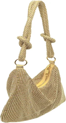 Miniatura 3 de Lytosmoo Bolso de noche brillante con diamantes de imitación para mujer, bolso de mano plateado para mujer, bolso de mano de noche para fiesta