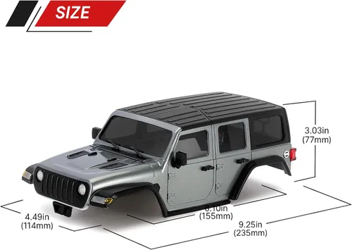 Miniatura 4 de INJORA Carcasa de distancia entre ejes de 6.10 pulgadas de 4.69 oz, kit de cuerpo de techo rígido ABS con parachoques delantero trasero para TRX4M