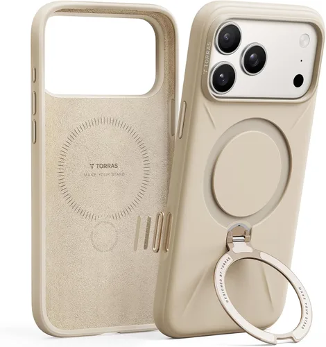 Miniatura 14 de TORRAS Funda de silicona líquida para iPhone 16 Pro con anillo magnético giratorio de 360 grados y control de cámara, compatible con MagSafe, Funda