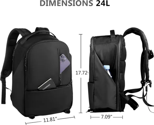 Miniatura 6 de TAAOKA Mochila para cámara DSLR/SLR/SLR/sin espejo para fotógrafo, bolsa impermeable para cámara con soporte para trípode y compartimento