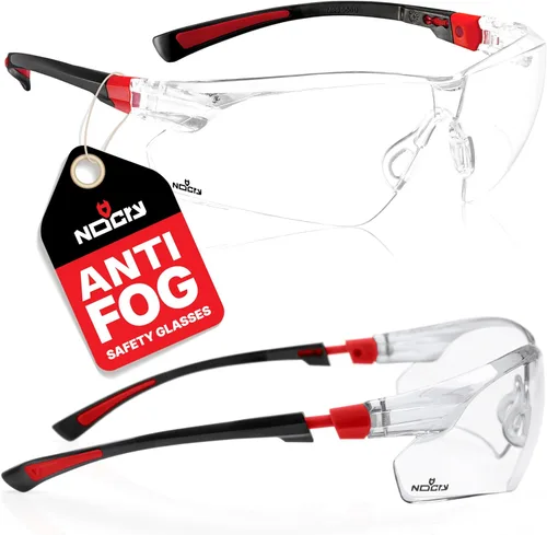 Miniatura 11 de NoCry Gafas de seguridad tintadas para hombres y mujeres con lentes envolventes antivaho y resistentes a los arañazos, patillas ajustables y Negro