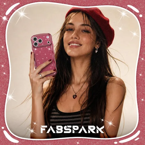 Miniatura 41 de FABSPARK Funda para iPhone 14 Pro Max, bonita funda colorida con láser, retro, exquisita, rizada, borde ondulado, protector estético de TPU suave