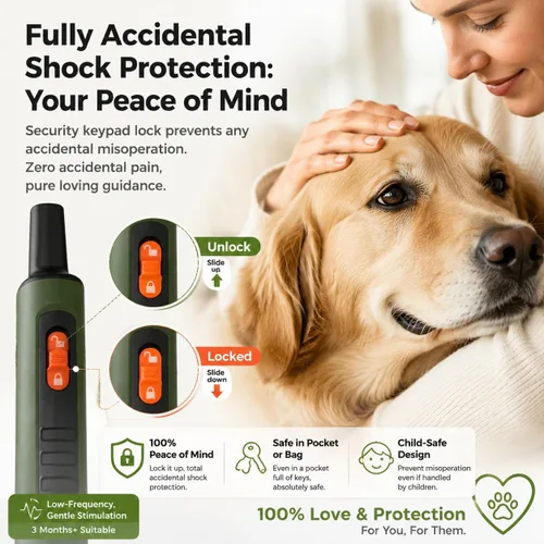 Miniatura 7 de Training Collar for Dogs with Remote Control, Green 4500FT Range, IPX8 Waterproof, 5-150 Lbs, 4 Training Modes, Security Lock, Dog Training