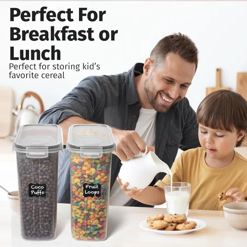Miniatura 6 de Shazo Paquete de 2 (6.3L / 213OZ) Recipientes Herméticos EXTRA Grandes para Almacenamiento de Alimentos de Cereales para Almacenamiento de Alimentos