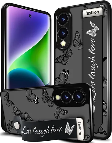 Miniatura 29 de Compatible para Samsung Galaxy S23 Funda Bonita con Correa Soporte Dedo Kickstand, Fundas de Silicona Geniales de Diseñador Funda Cover - Mariposa