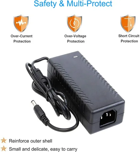 Miniatura 4 de Adaptador de fuente de alimentación de 15 V 5 A, 75 W, CA, CC, 15 voltios, adaptador de 5 amperios compatible con cable de cargador de 4.8 A 4800 mA