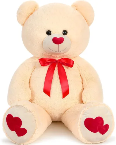 Miniatura 29 de MaoGoLan Oso de peluche gigante de 52" Oso de peluche - Te amo Corazón rojo Oso de peluche grande para regalo de San Valentín, aniversario, larga