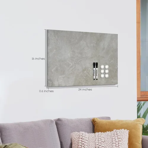 Miniatura 6 de Pizarra de borrado en seco para pared, 24"x18", tablero magnético decorativo, pizarra blanca, tablero de exhibición