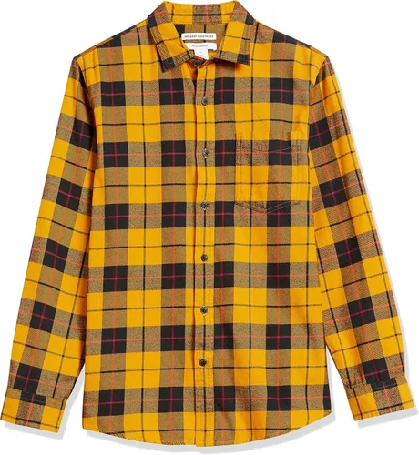 Miniatura 6 de Tienda Essentials - Camisa de franela para hombre, manga larga, de corte entallado