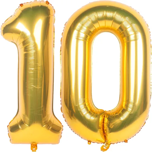 Miniatura 60 de Globos de helio de 40 pulgadas con dígitos dorados para fiesta de cumpleaños., Número 0, 40 pulgadas, número 0 oro 7