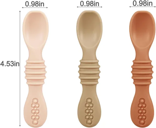 Miniatura 5 de PandaEar Paquete de 3 Platos para Niños Pequeños con 3 Cucharas, Plato de Succión Dividido 100% Silicona para Bebés, Sin BPA, Apto para Lavavajillas