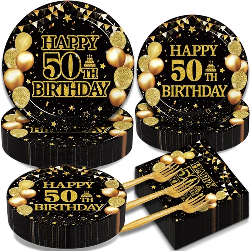 Miniatura 12 de Juego de vajilla de 200 piezas para fiesta de cumpleaños número 30, suministros de decoración de fiesta de cumpleaños de 1995 para hombres